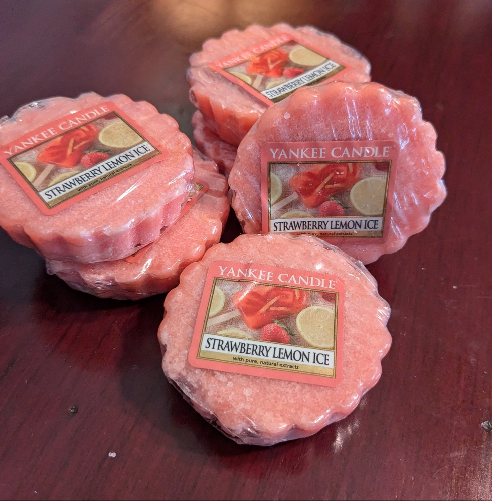 Yankee Candle Wax Melts Lot Of 6 Strawberry Lemon Ice Scent Unused, Sealed Tarts